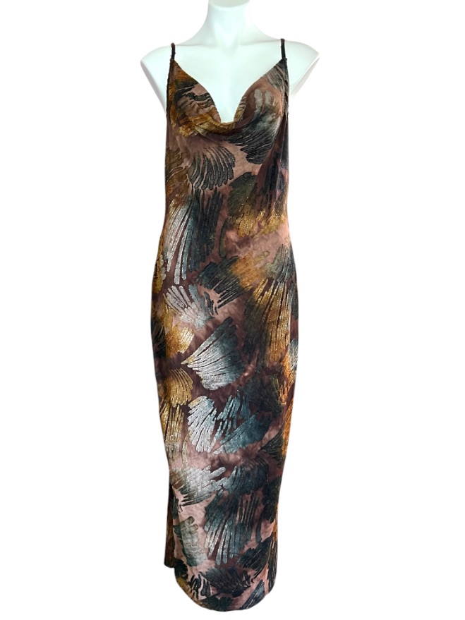 Prettylittlething Velvet Burnout Maxi Dress Witchy Whimsigoth 12